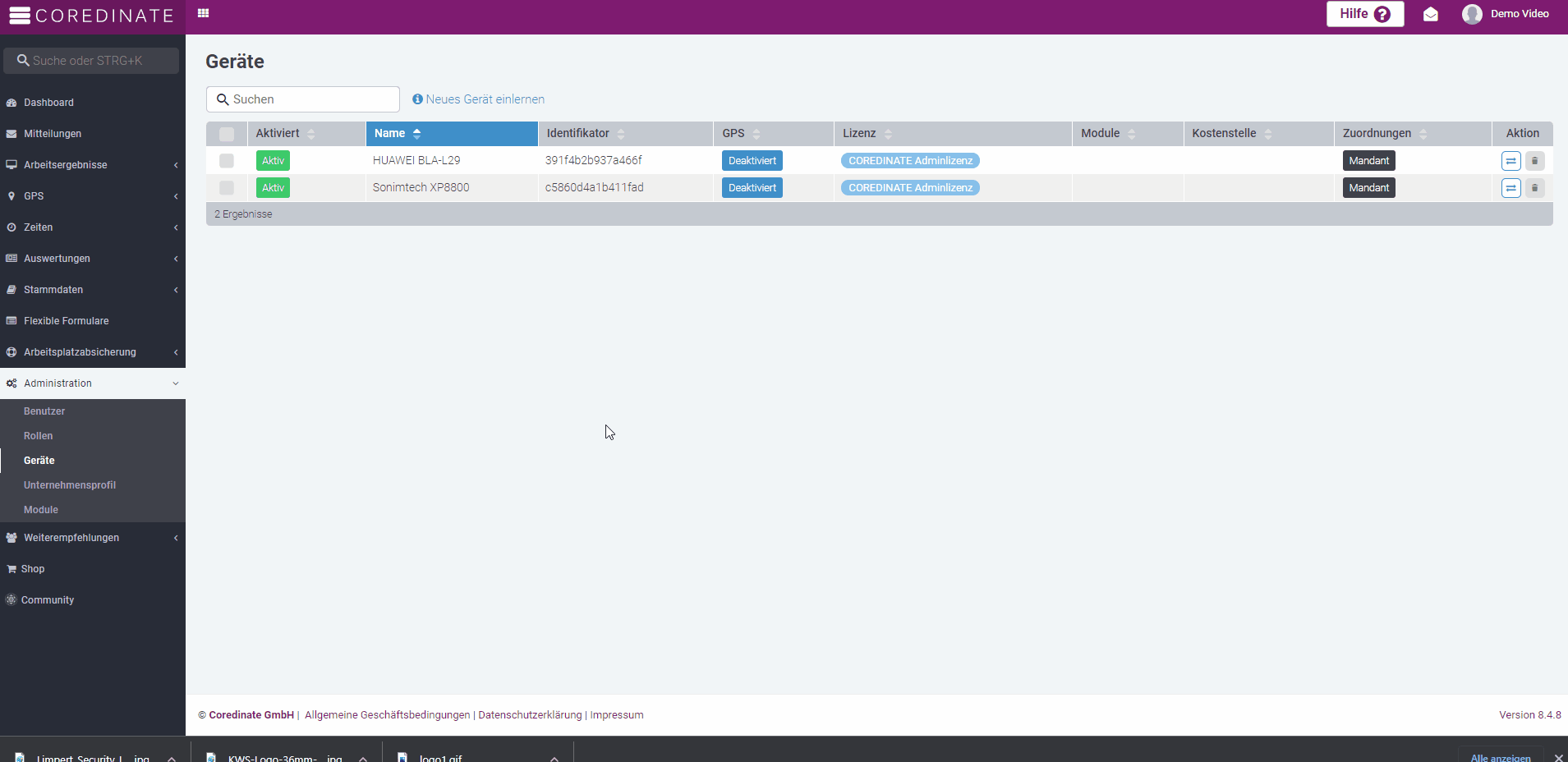 Animation, ein einzelnes oder gleich mehrere Geräte neu zuordnen