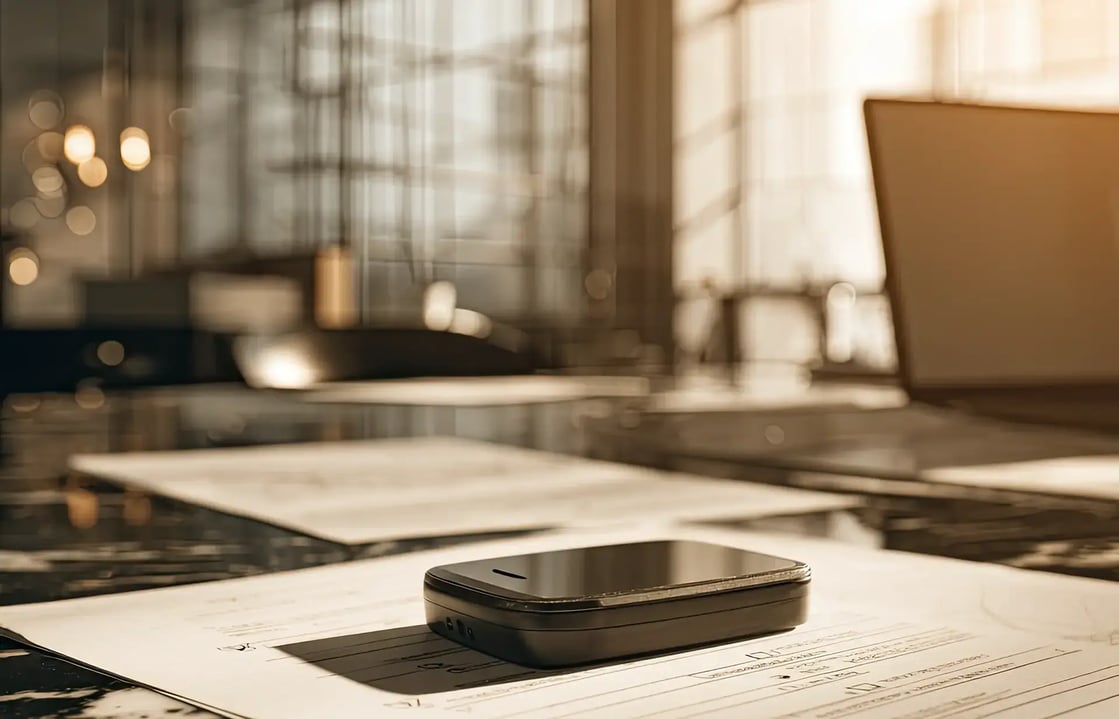 GPS auf Vertragsunterlagen