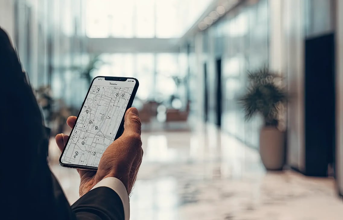 GPS tracking on a smartphone inside a company building