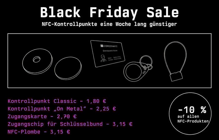 COREDINATE Black Friday NFC Produkte Sale
